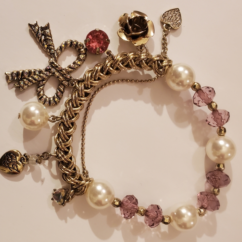 Betsey Johnson Bow & Flower Bracelet